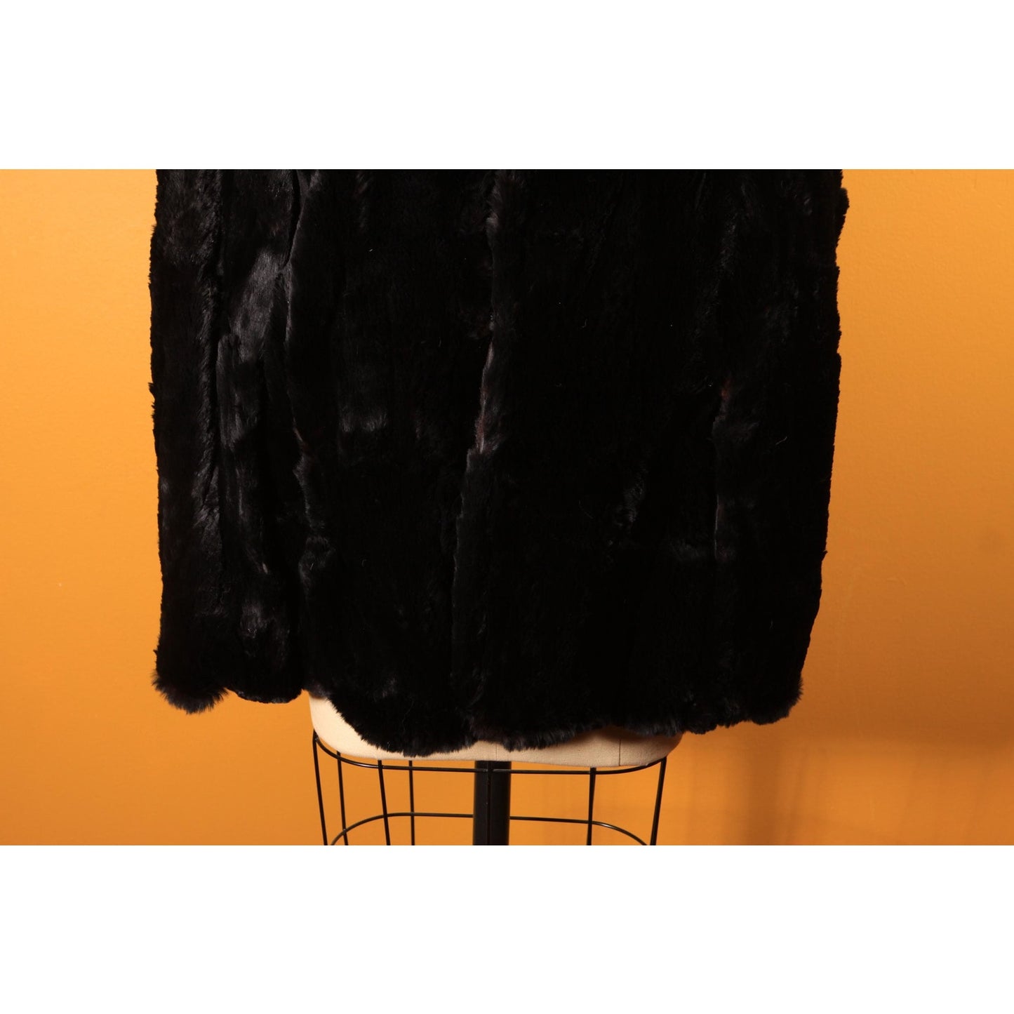 1940s Sheared Black Beaver Fur Cape by McDaniel's -M-L