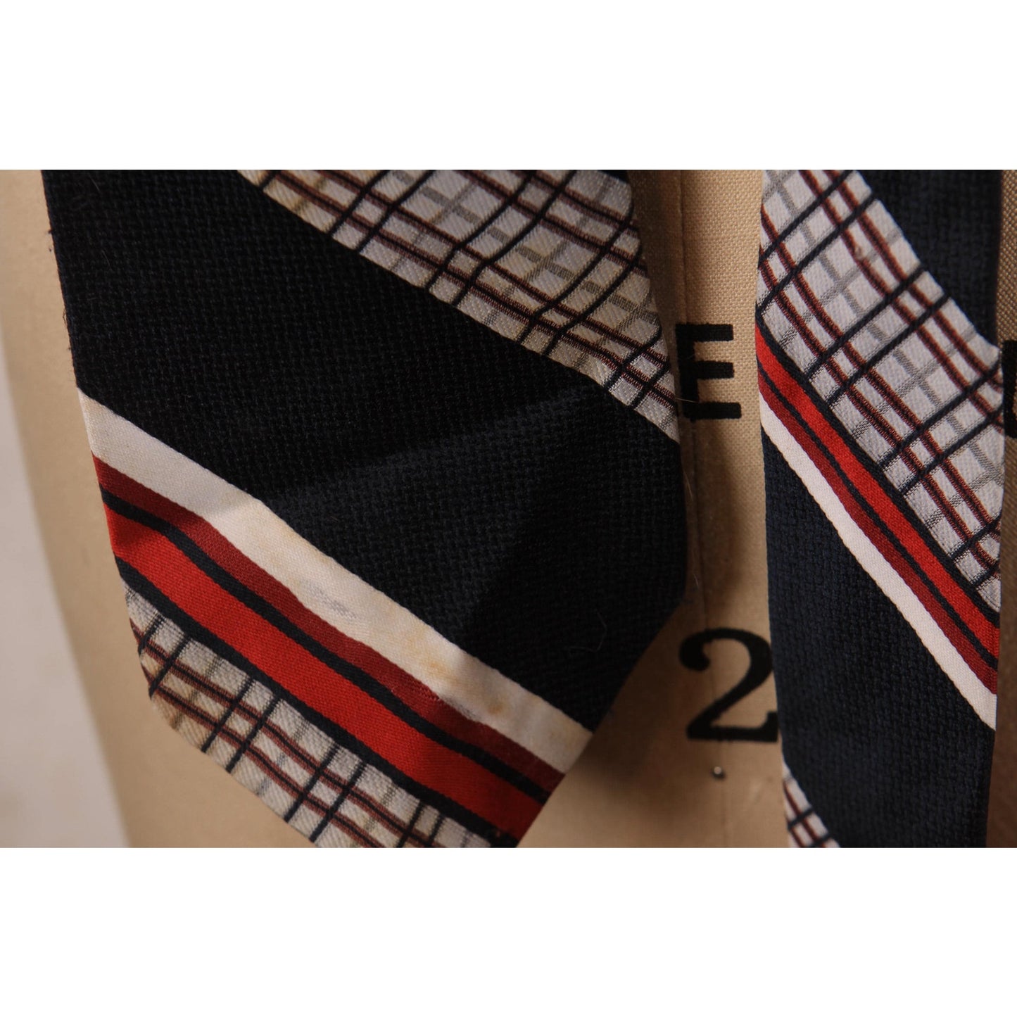 1970s Red, White and Blue Striped Necktie Tie by Wembley
