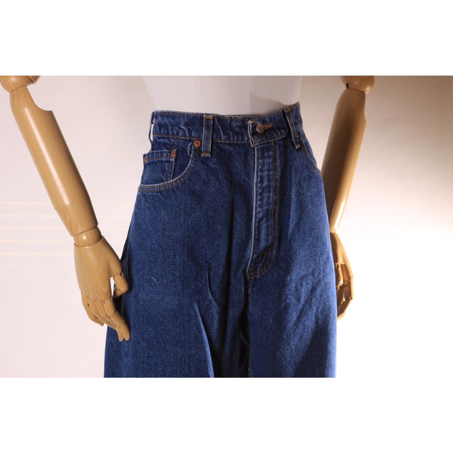 1990s Blue Denim Red Tab 517 Boot Cut Mens Jeans by Levi's- 38x32
