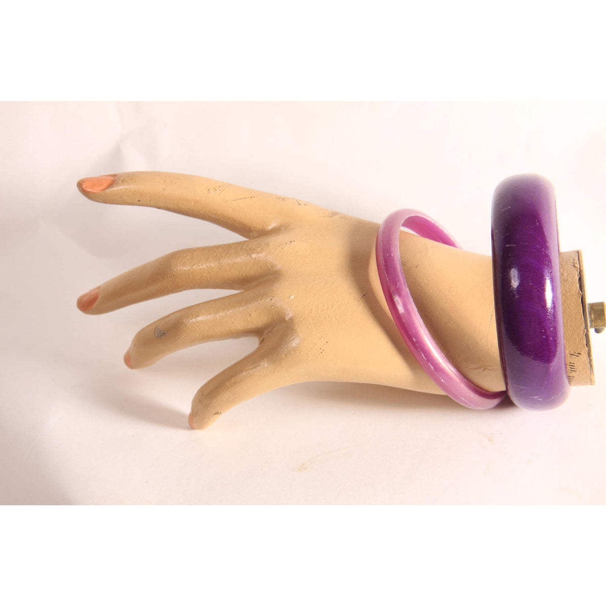 1970s Dark Purple and Light Purple Plastic Stack of 2 Bangle Bracelets