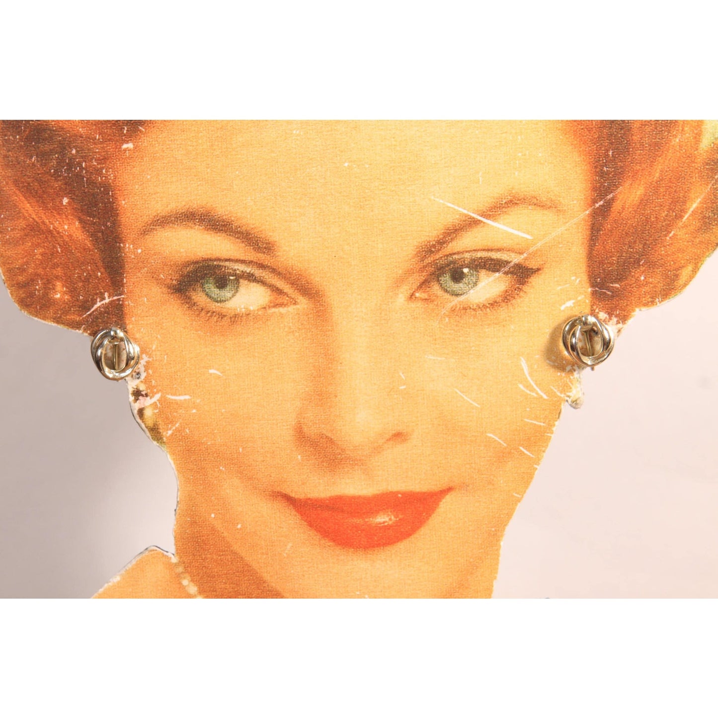 1950s Silver Tone Metal Woven Clip On Earrings