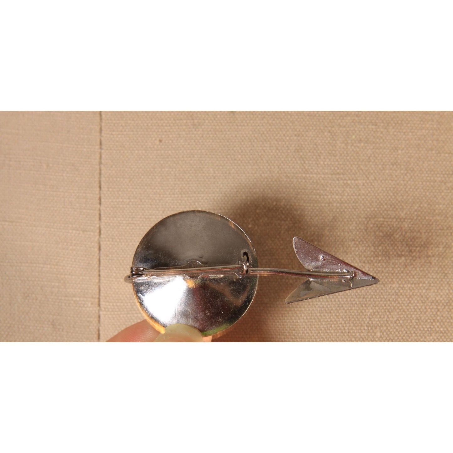 1950s Silver Tone Metal Atomic Arrow Novelty Brooch
