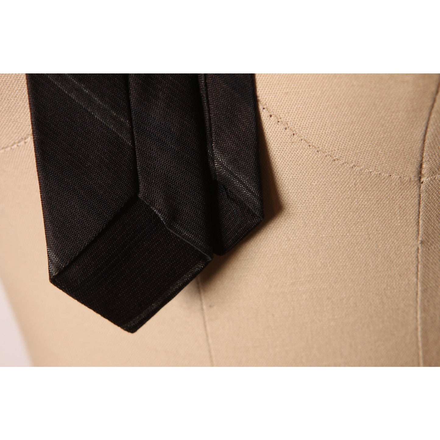 1950s Brown and Black Striped Skinny Necktie Tie