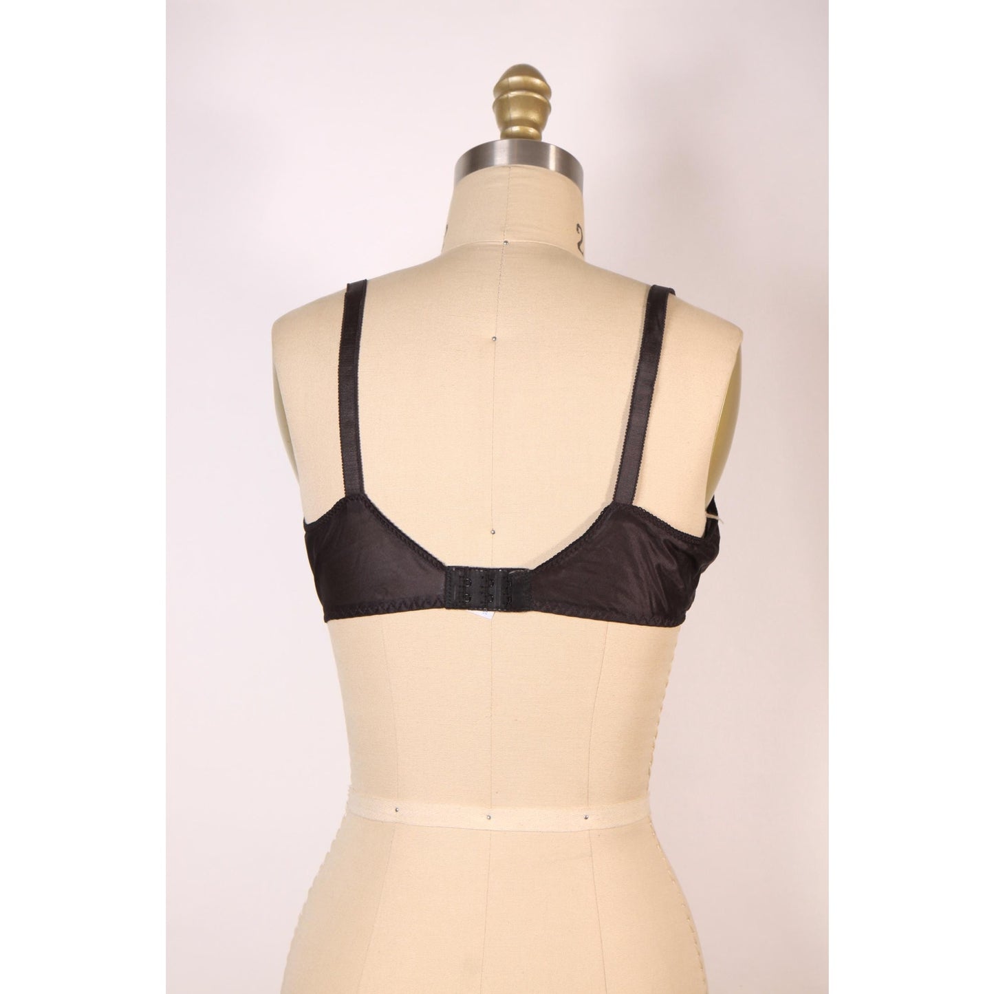 1970s 1980s Black Light Padding Sheer Lace Trim Bra-36C