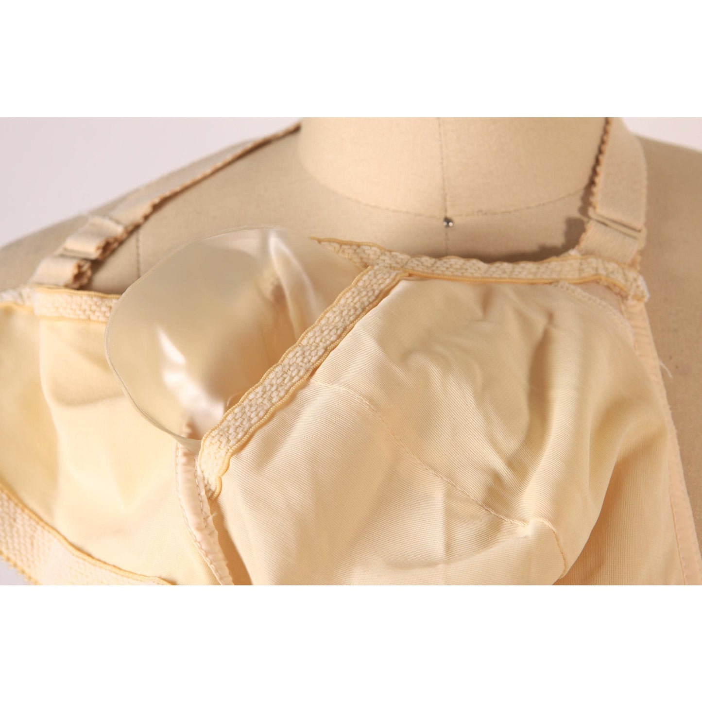 1970s Beige Skin Tone Floral Lace Inflatable Bra by Fredericks of Hollywood-38C