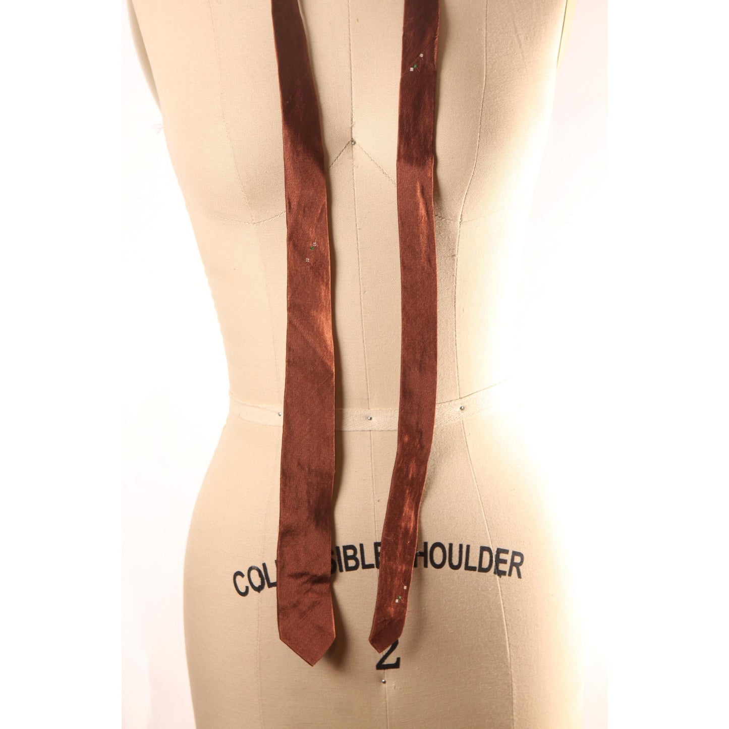 1950s Brown, Cream and Blue Mid Century Skinny Necktie Tie by Anthony's