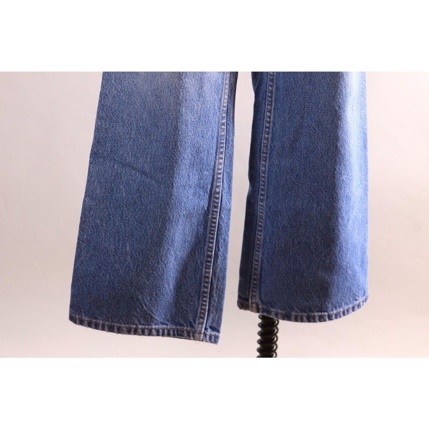 1990s Blue Denim Blank Red Tab 517 Boot Cut Mens Jeans by Levi's- 38x30