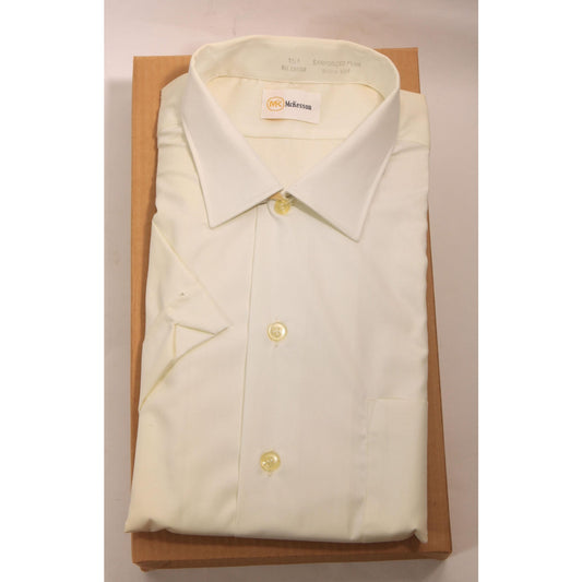 Deadstock 1960s White Button Down Short Sleeve Mens Shirt by McKesson-15 1/2