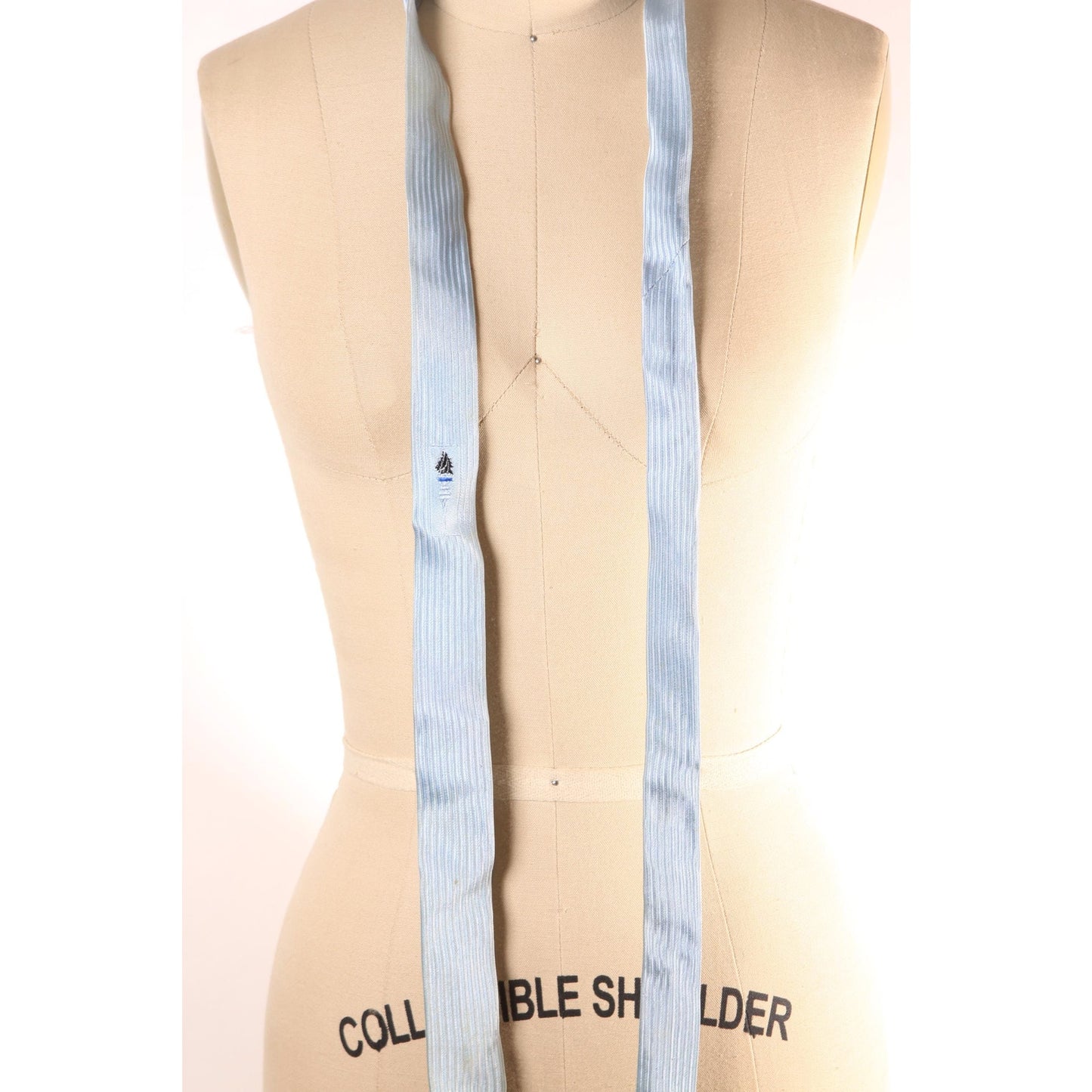 1950s 1960s Pale Blue Torch Novelty Skinny Necktie Tie