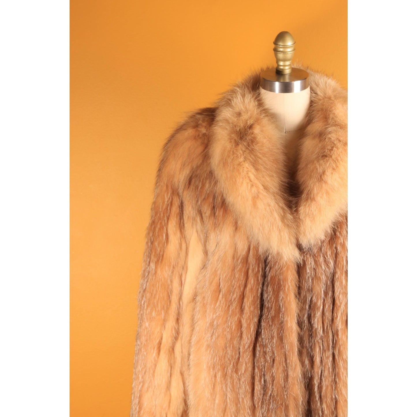 1970s Brown Fox Fur Long Sleeve Coat by Saga Fox Fur for PD Furs -L