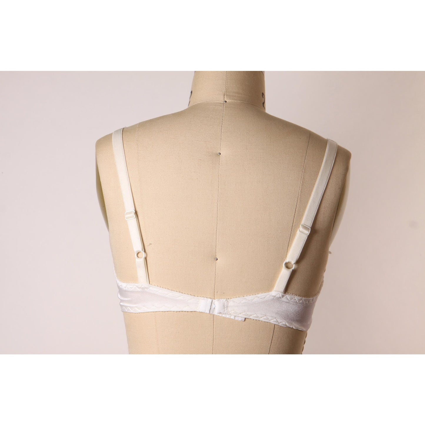 1970s White Sheer Lace Half Cup Padded Bra by Fredericks of Hollywood-36B