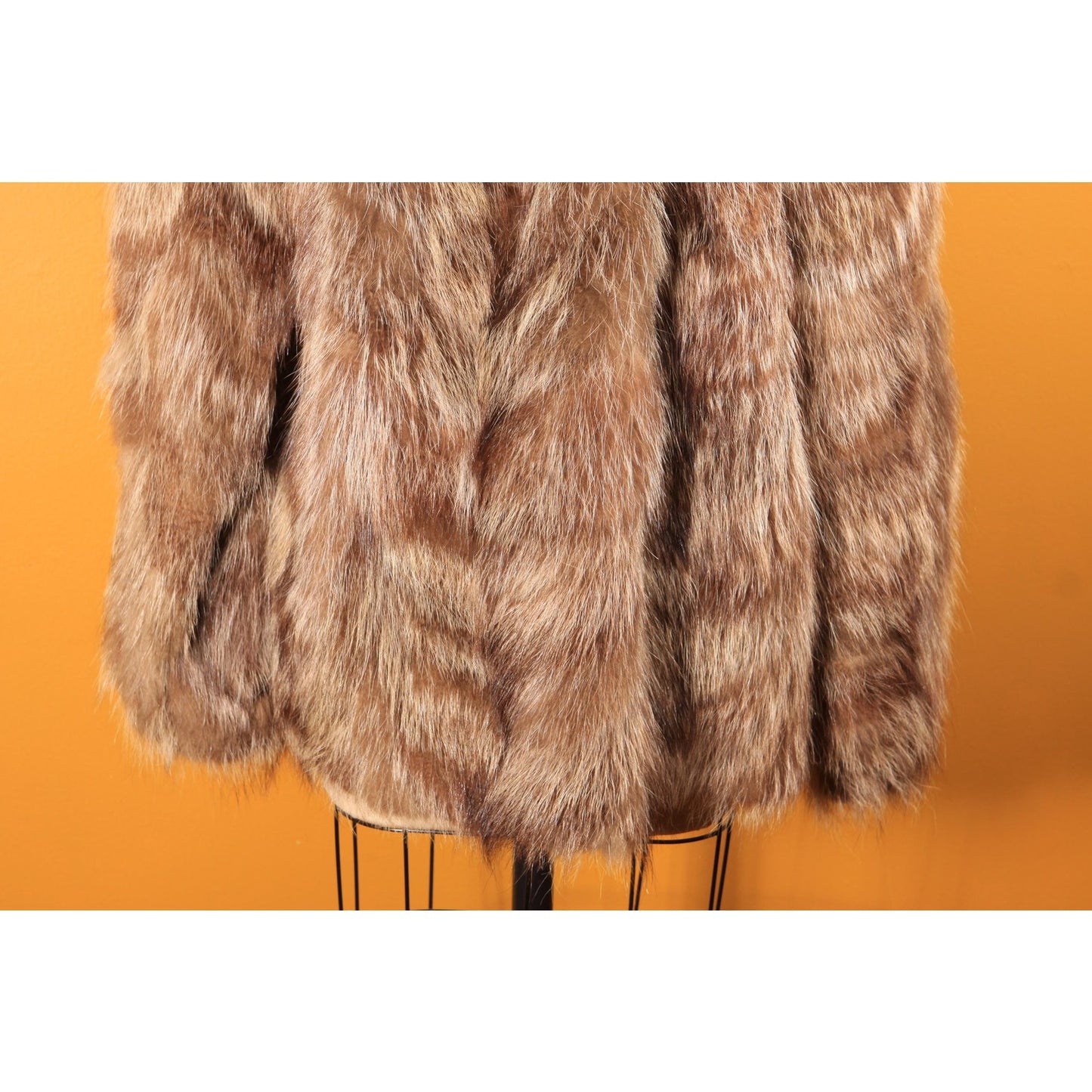 1950s Brown and Gray Long Sleeve Raccoon Fur Coat by Polar Crown Furs by McDaniel's -L