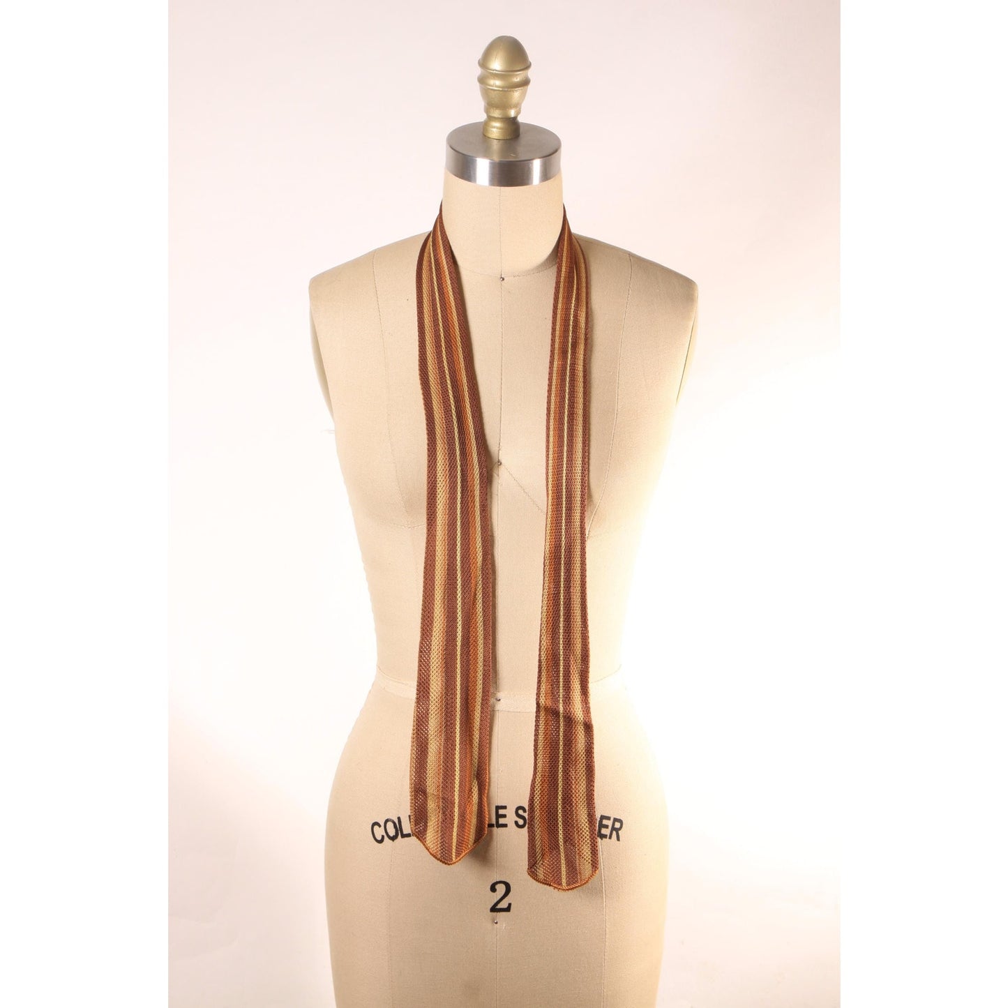 1970s Brown, Tan and Cream Necktie Tie