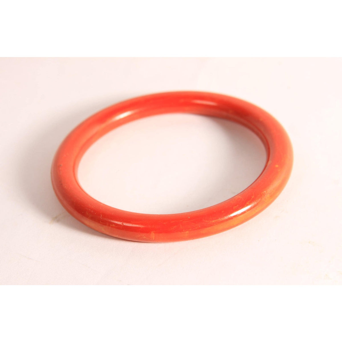 1940s 1950s Tomato Soup Red and Yellow Swirl End of Day Bakelite Bangle Bracelet
