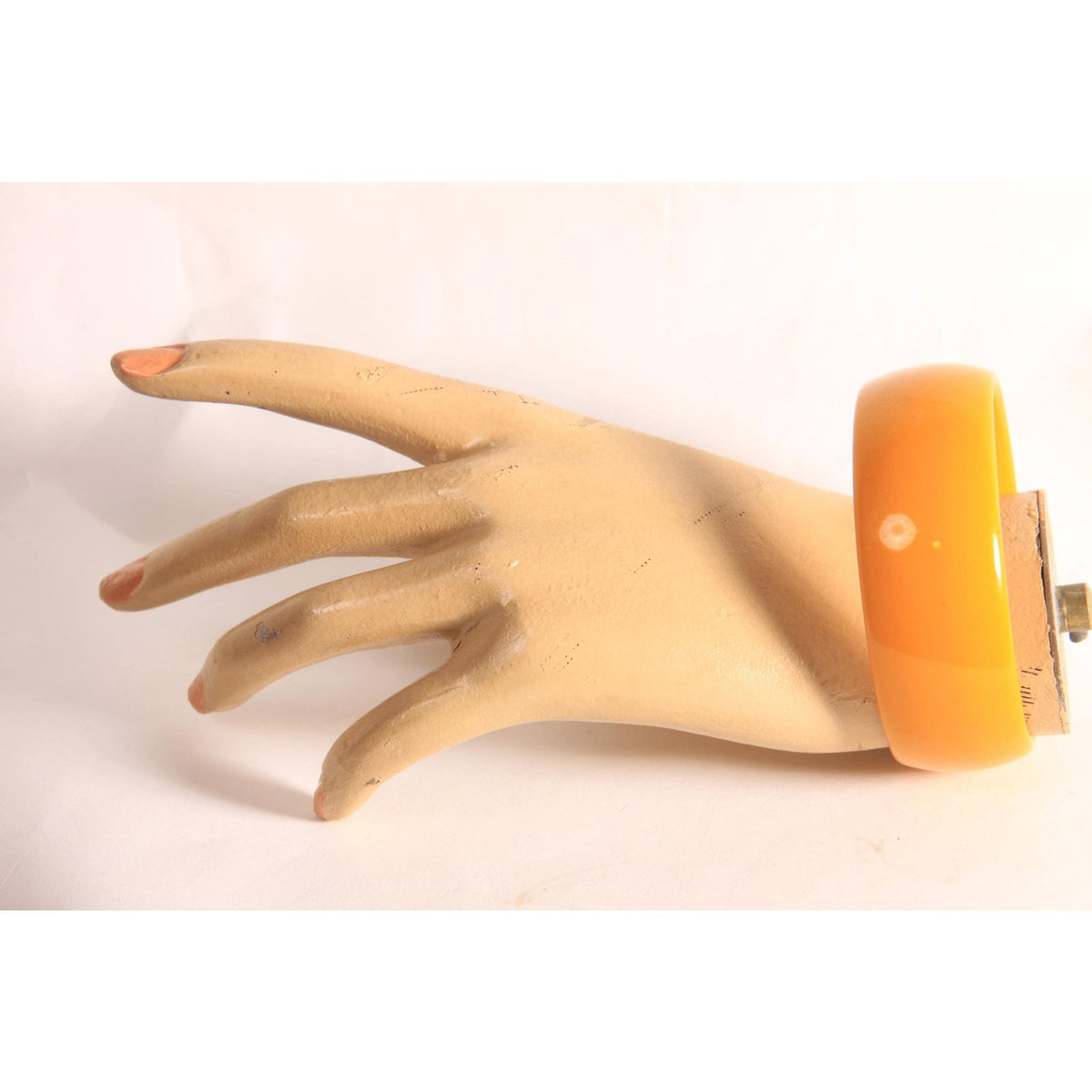 1940s 1950s Creamed Corn Yellow Wide Bakelite Bangle Bracelet