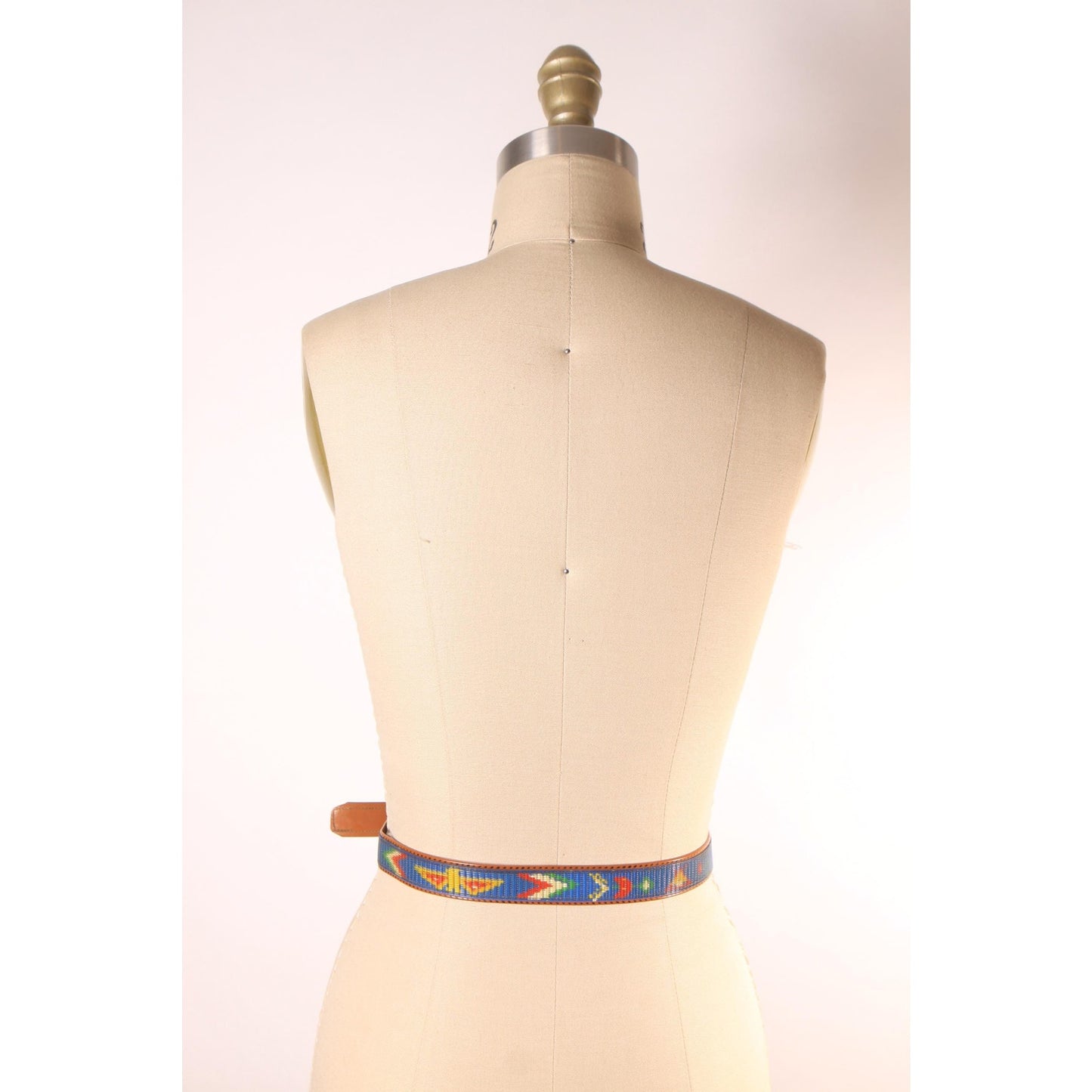 1960s Novelty Plastic Multi-Colored Blue, Red and Yellow Western Native American Belt