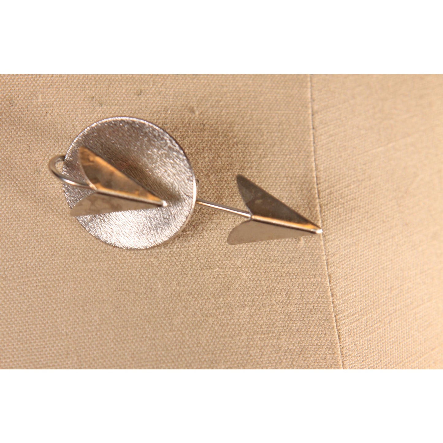 1950s Silver Tone Metal Atomic Arrow Novelty Brooch