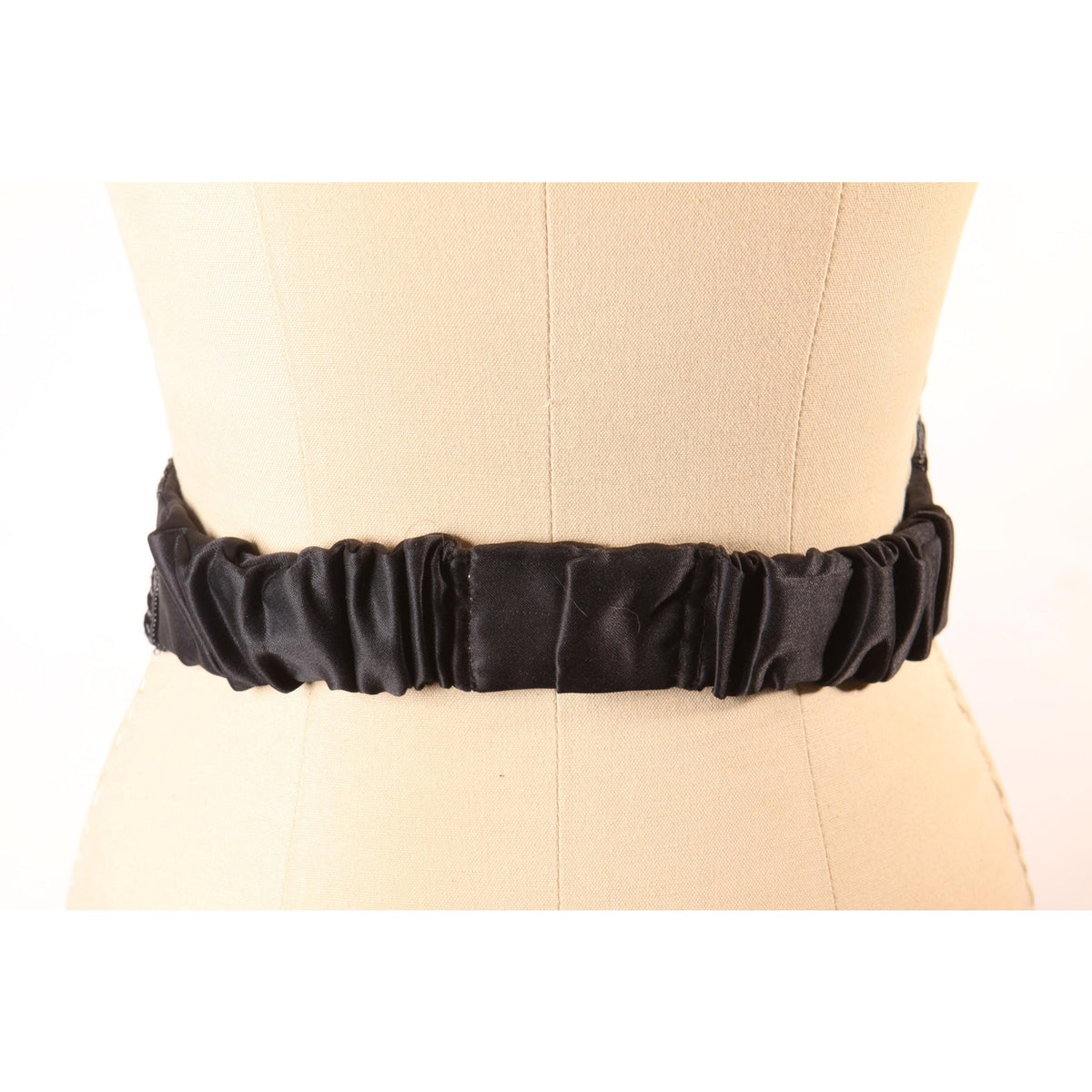 1980s Black and Gold Sequin and Beaded Cummerbund Belt