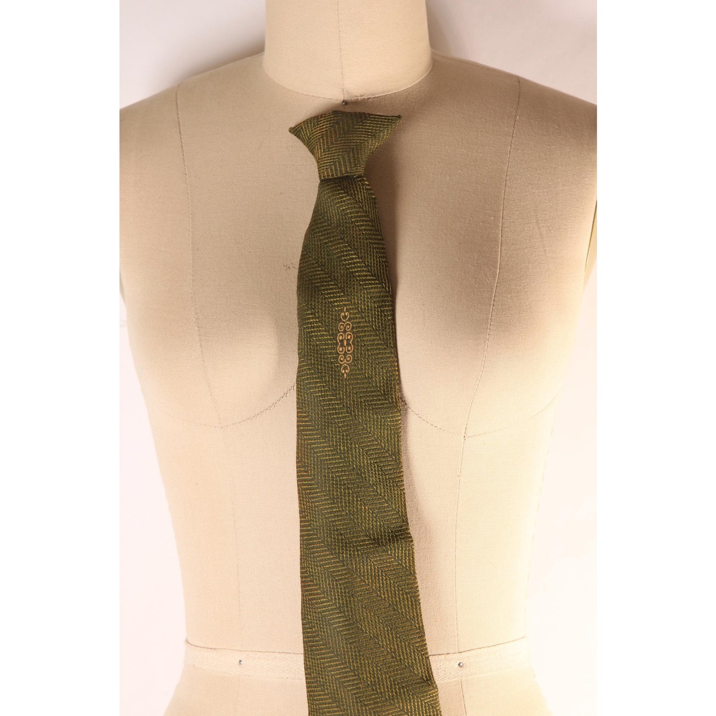 1970s Gray and Beige Clip on Tie by Redi-Snap