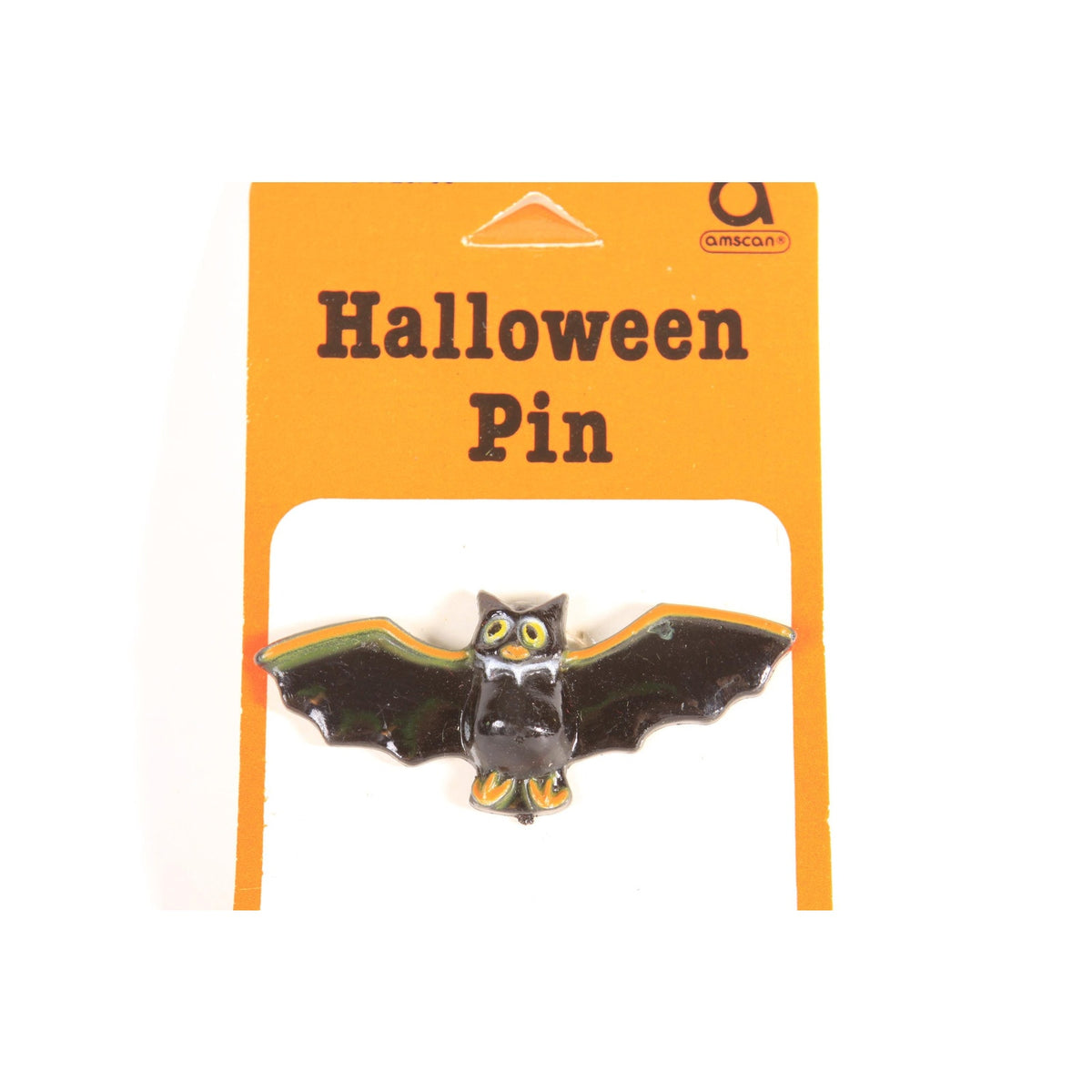 Deadstock 1990s Novelty Halloween Bat Brooch Pin by Amscan