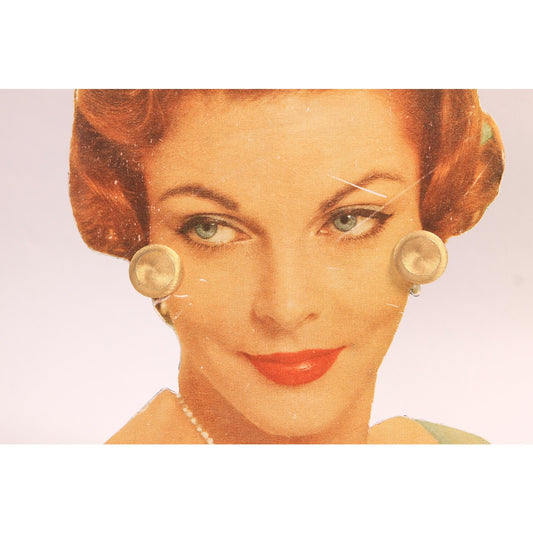 1960s 1970s Brass Bronze Circle Metal Clip On Earrings
