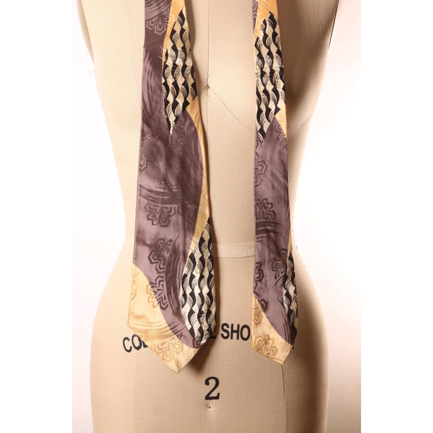 1950s Tan and Gray Abstract Mid Century Necktie Tie by Gorham’s