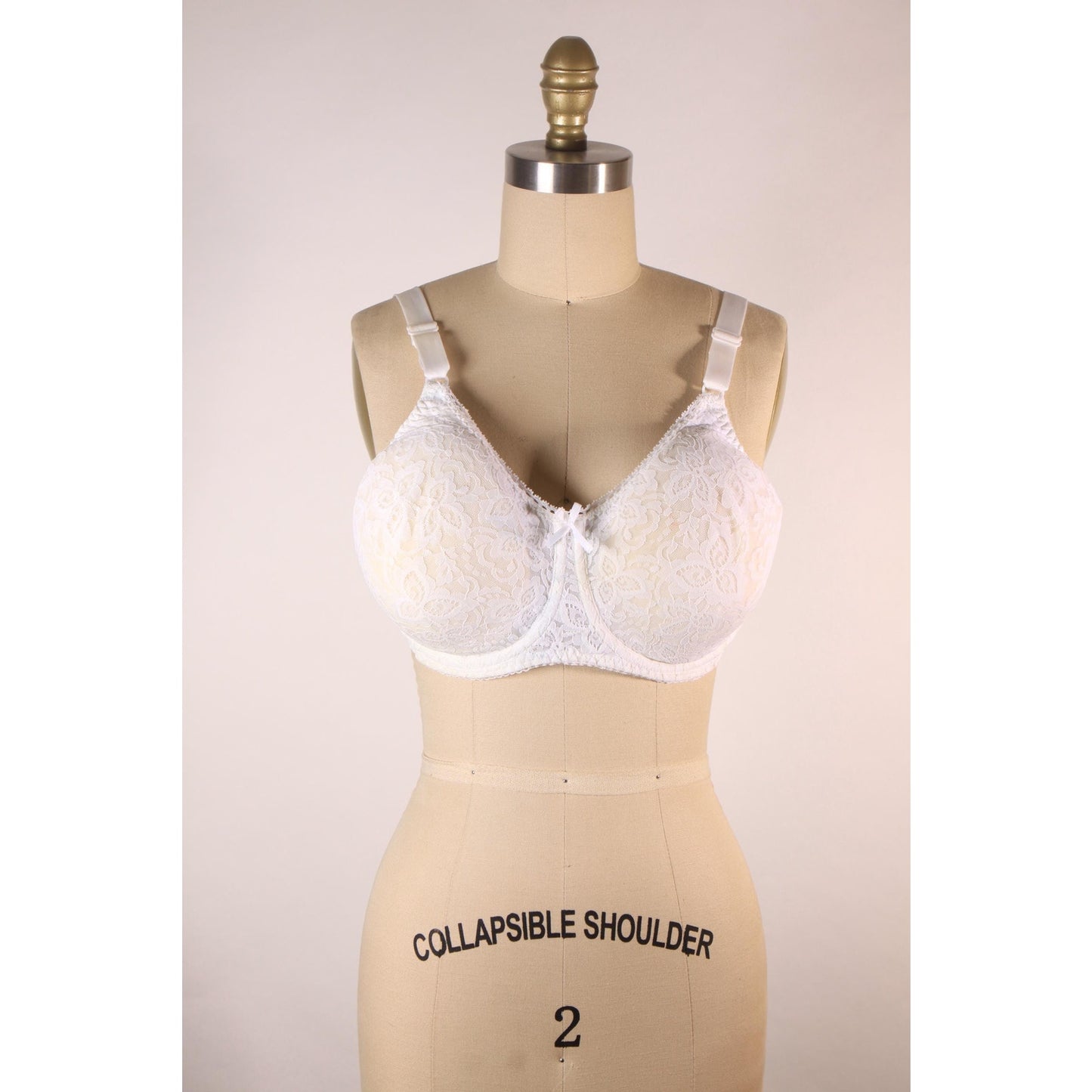 1980s Sheer White Lace Bow Detail Bra by Bali-38D