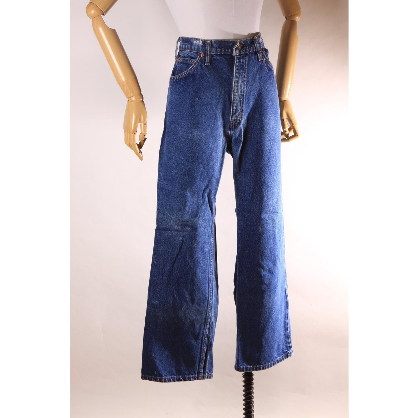 1980s Blue Denim 517 Mens Orange Tab Jeans by Levi's - 36x29