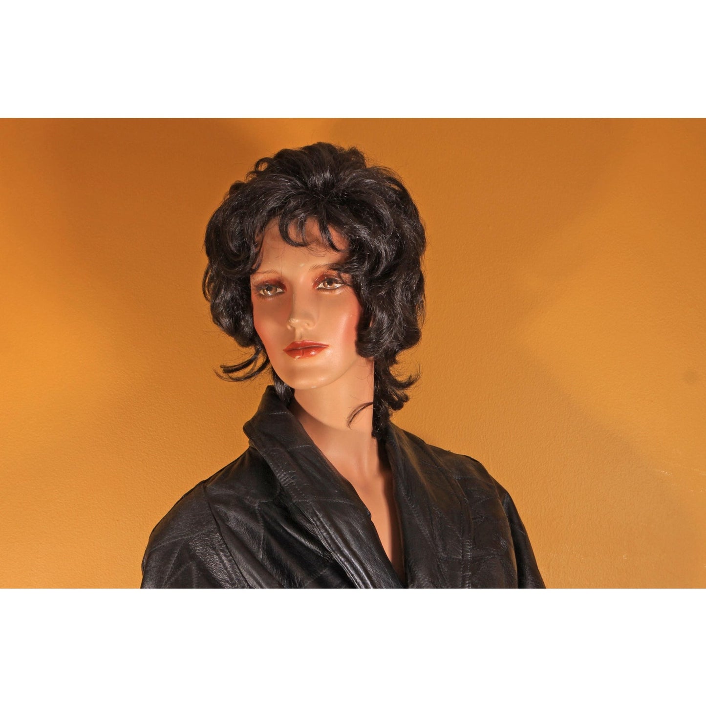 1980s Black Leather Patchwork Long Sleeve Coat - XXL