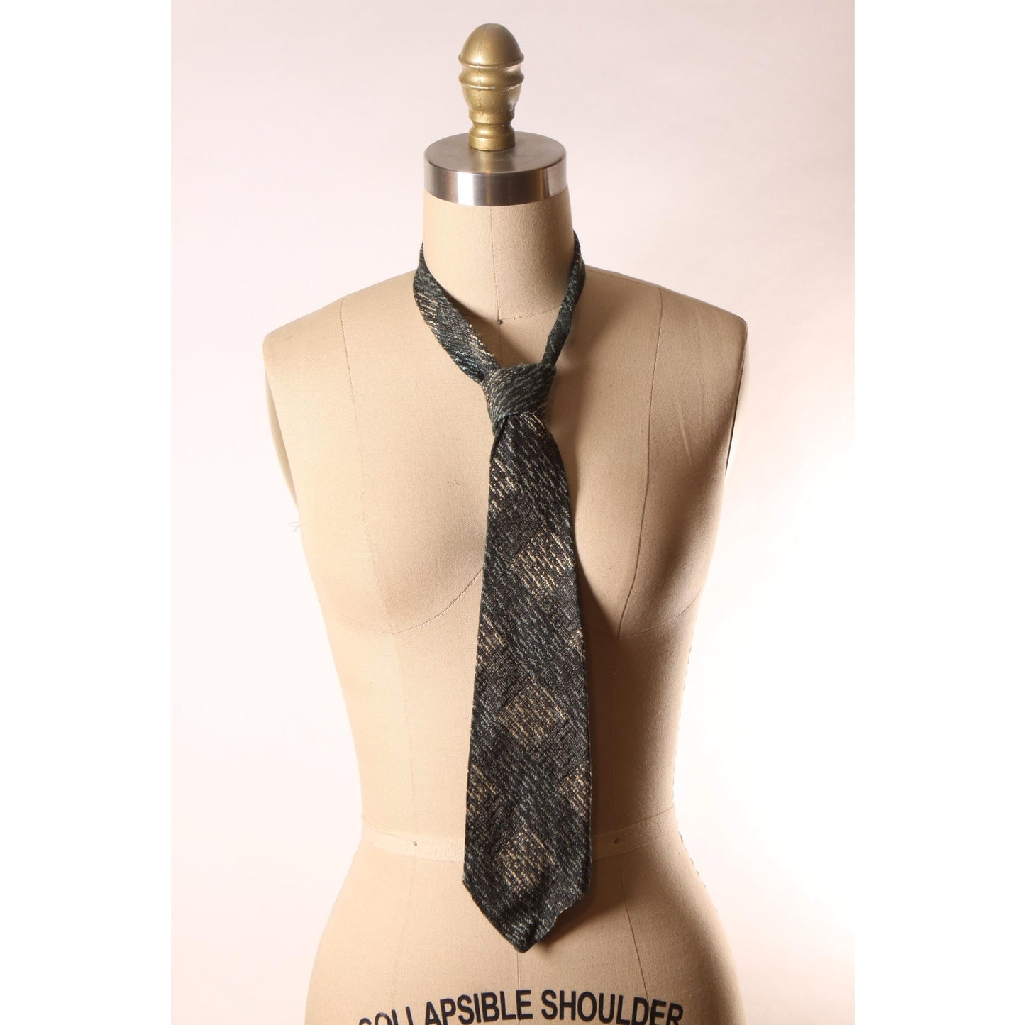 1950s Gray, Blue and White Plaid Print Necktie Tie by Nobility