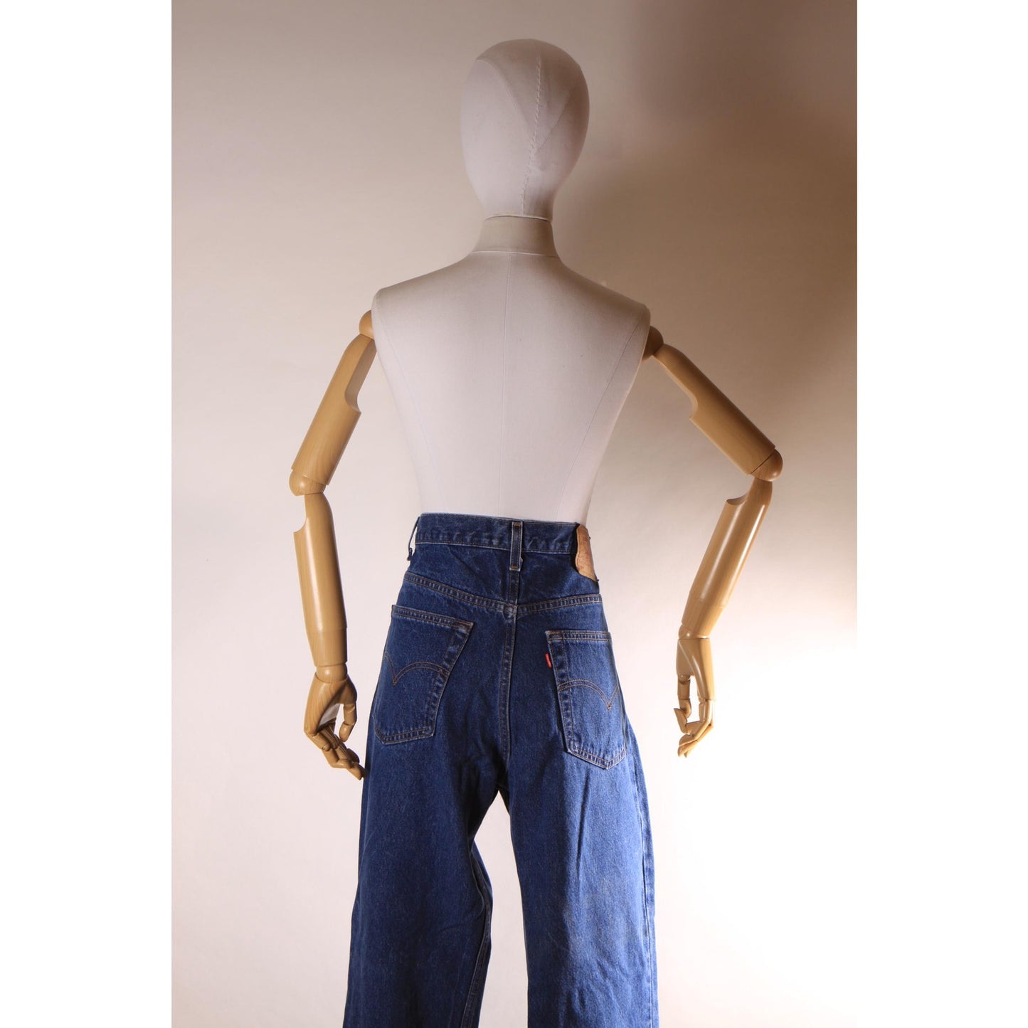 2000s Y2K Blue Denim Blank Red Tab 517 Boot Cut Mens Jeans by Levi's- 38x32