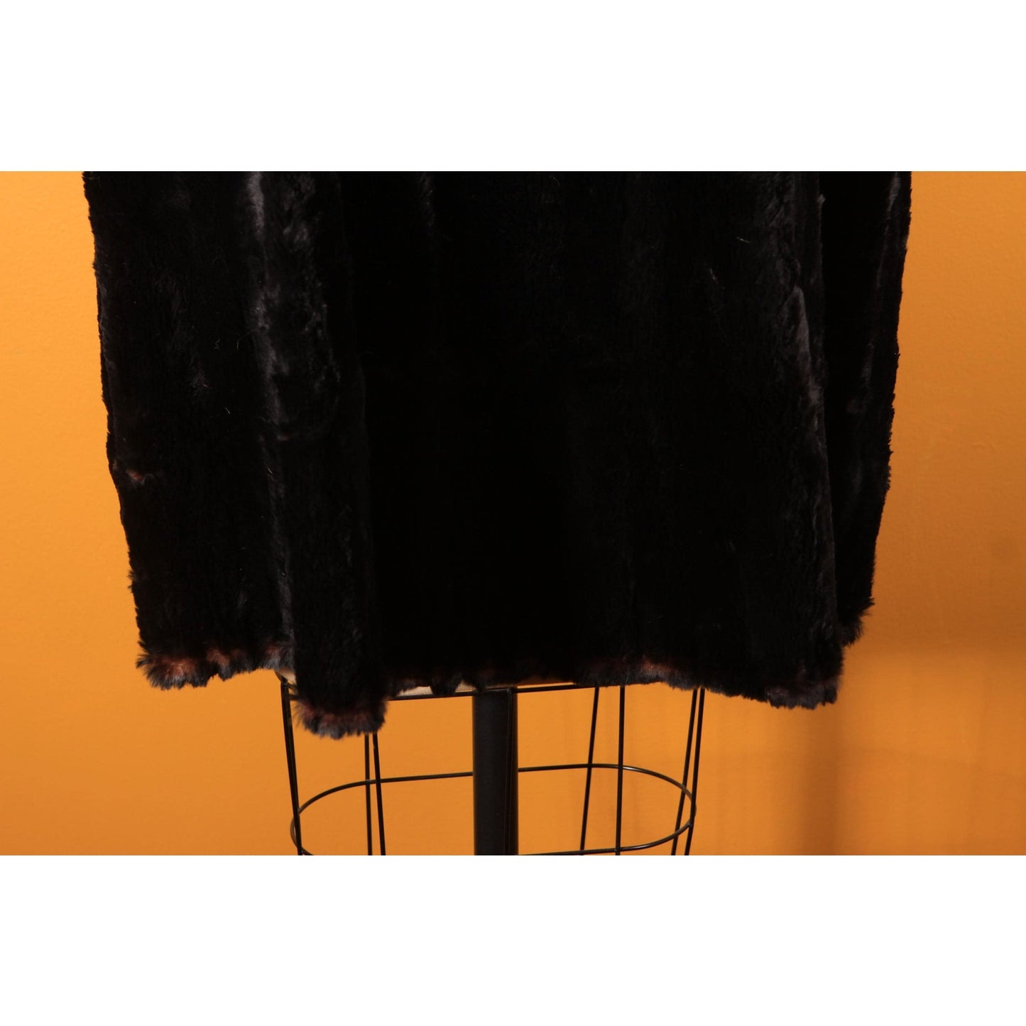 1940s Sheared Black Beaver Fur Cape by McDaniel's -M-L