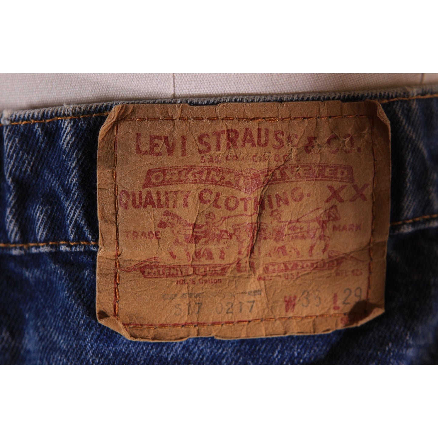 1980s Blue Denim 517 Mens Red Tab Jeans by Levi's - 36x29
