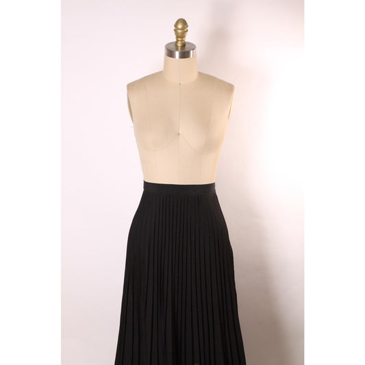1970s Black Full Length Pleated Skirt by Koret -S