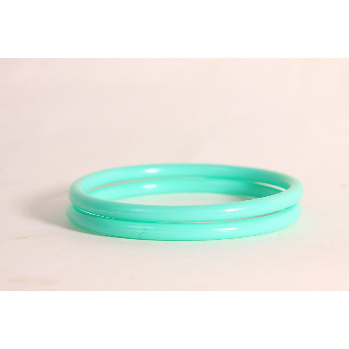 1980s Sea Foam Turquoise Blue Green Thin Plastic Bangle Bracelets