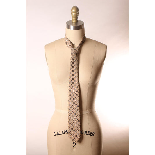 1950s Tan and Black Atomic Starburst Necktie Tie by Palm Beach by Beau Brummell