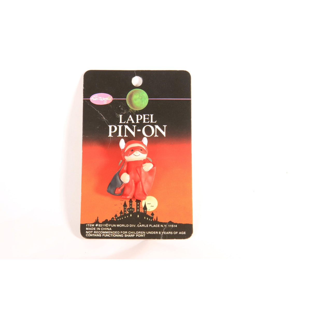 Deadstock 1990s Novelty Red Devil Halloween Brooch Pin by Fun World