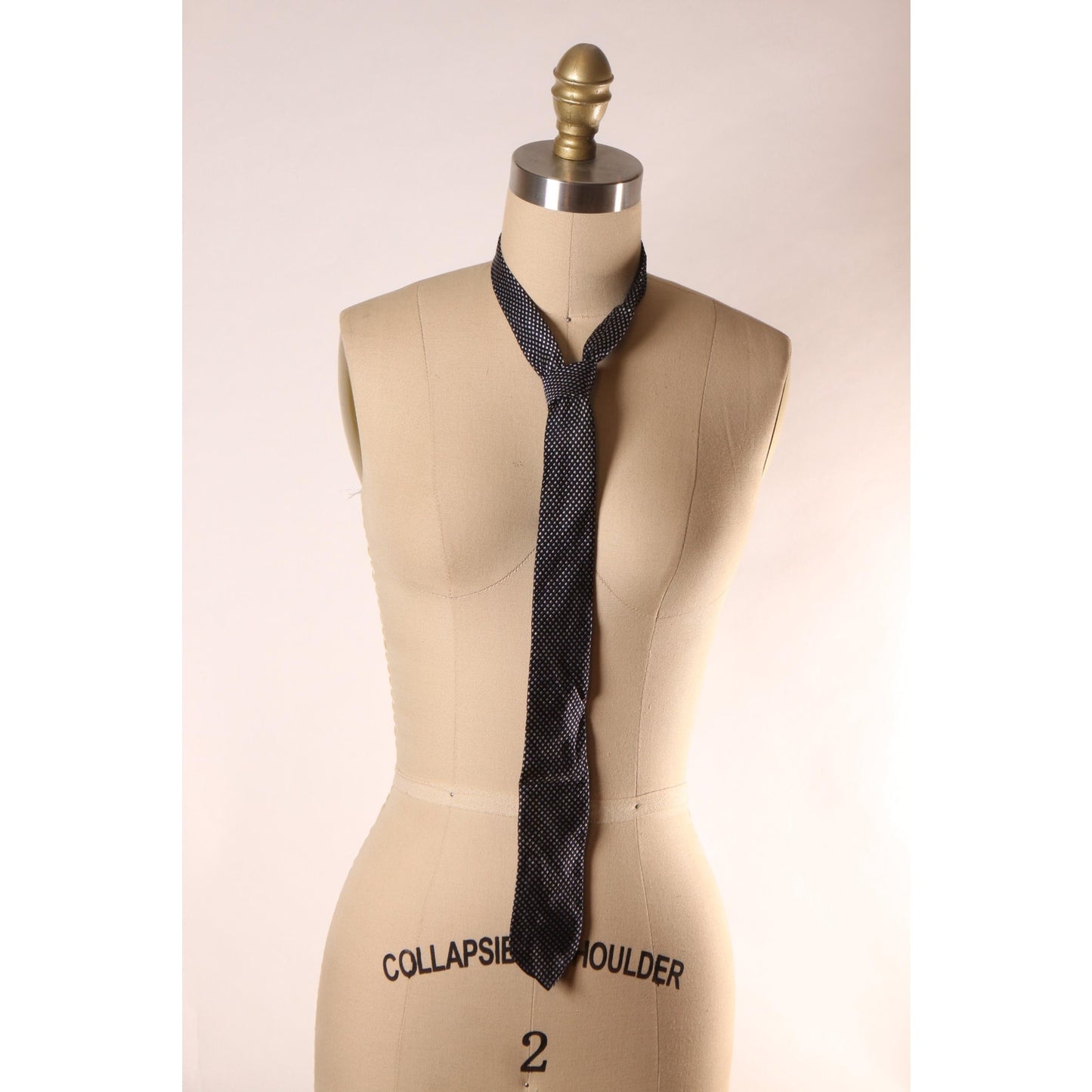 1960s Black and Gray Dot Pattern Necktie Tie