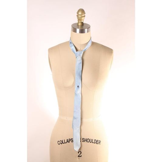 1950s 1960s Pale Blue Torch Novelty Skinny Necktie Tie