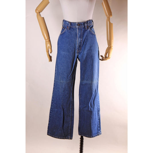 1970s 1980s Blue Denim 517 Mens Orange Tab Jeans by Levi's - 36x29