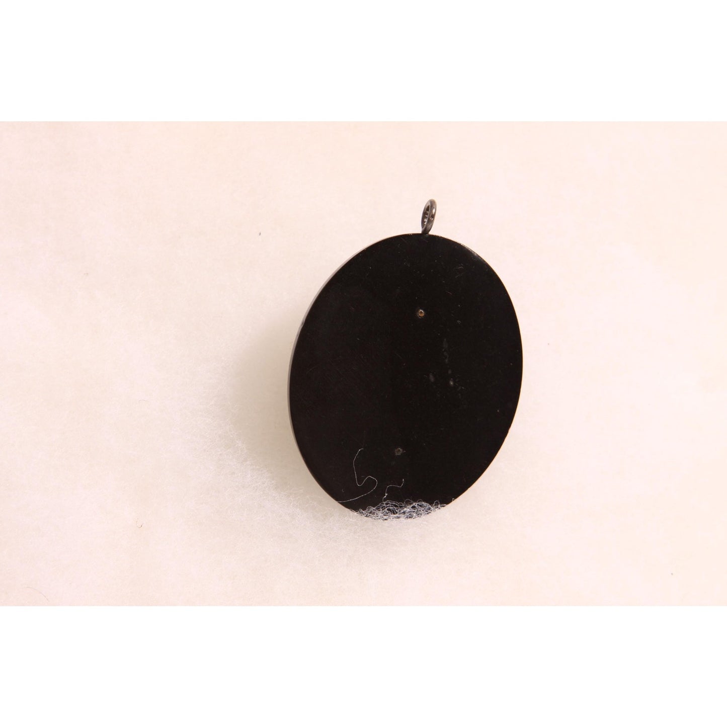 Antique Victorian 1800s Vulcanite Black Cameo Necklace Pendant