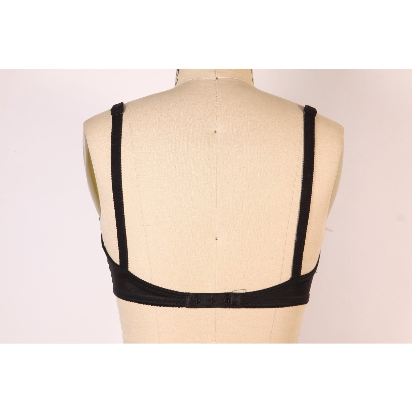 1970s Black Open Cup Lace Trim Shelf Bra by Fredericks of Hollywood-36C