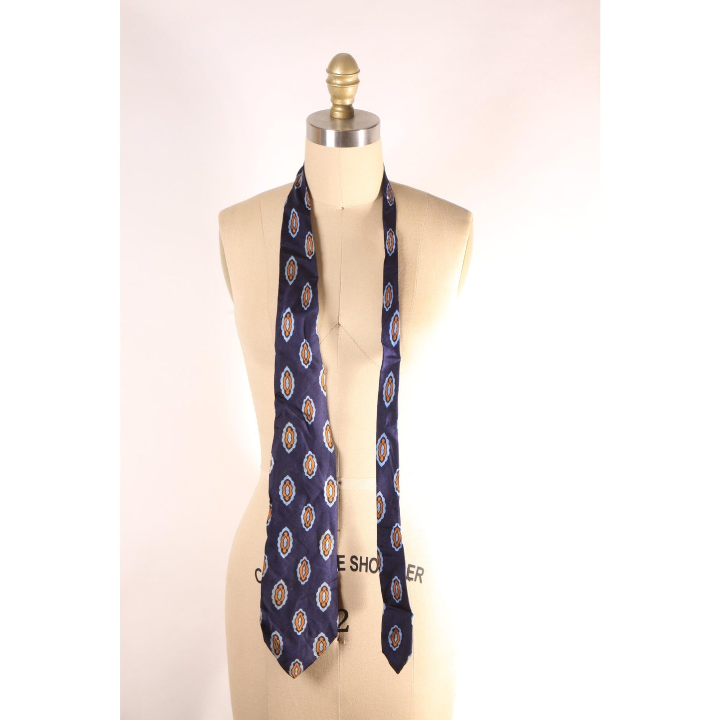 1970s Blue and Pink Pattern Necktie Tie by Artes