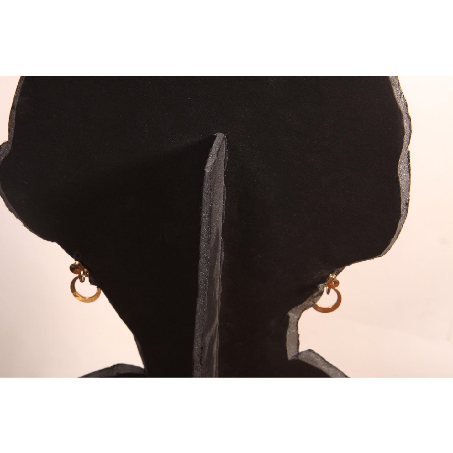1950s Gold Tone Metal Novelty Hand and Circle Hoop Screw Back Earrings