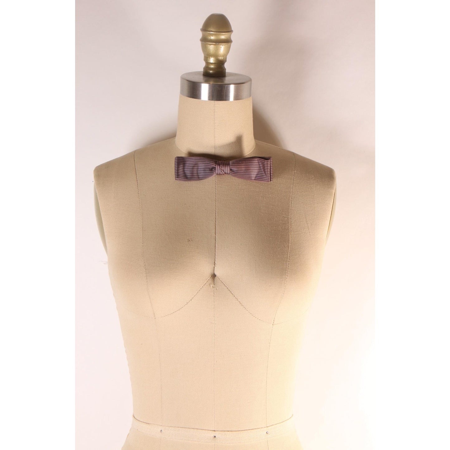 1950s 1960s Purple Gray and Black Striped Necktie Tie Bowtie