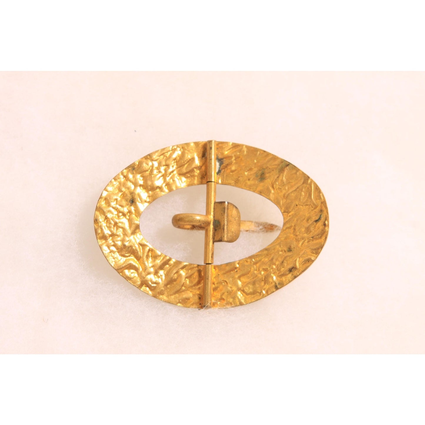 Antique 1900s Edwardian Gold Tone Metal and Blue Stone Art Nouveau Belt Buckle