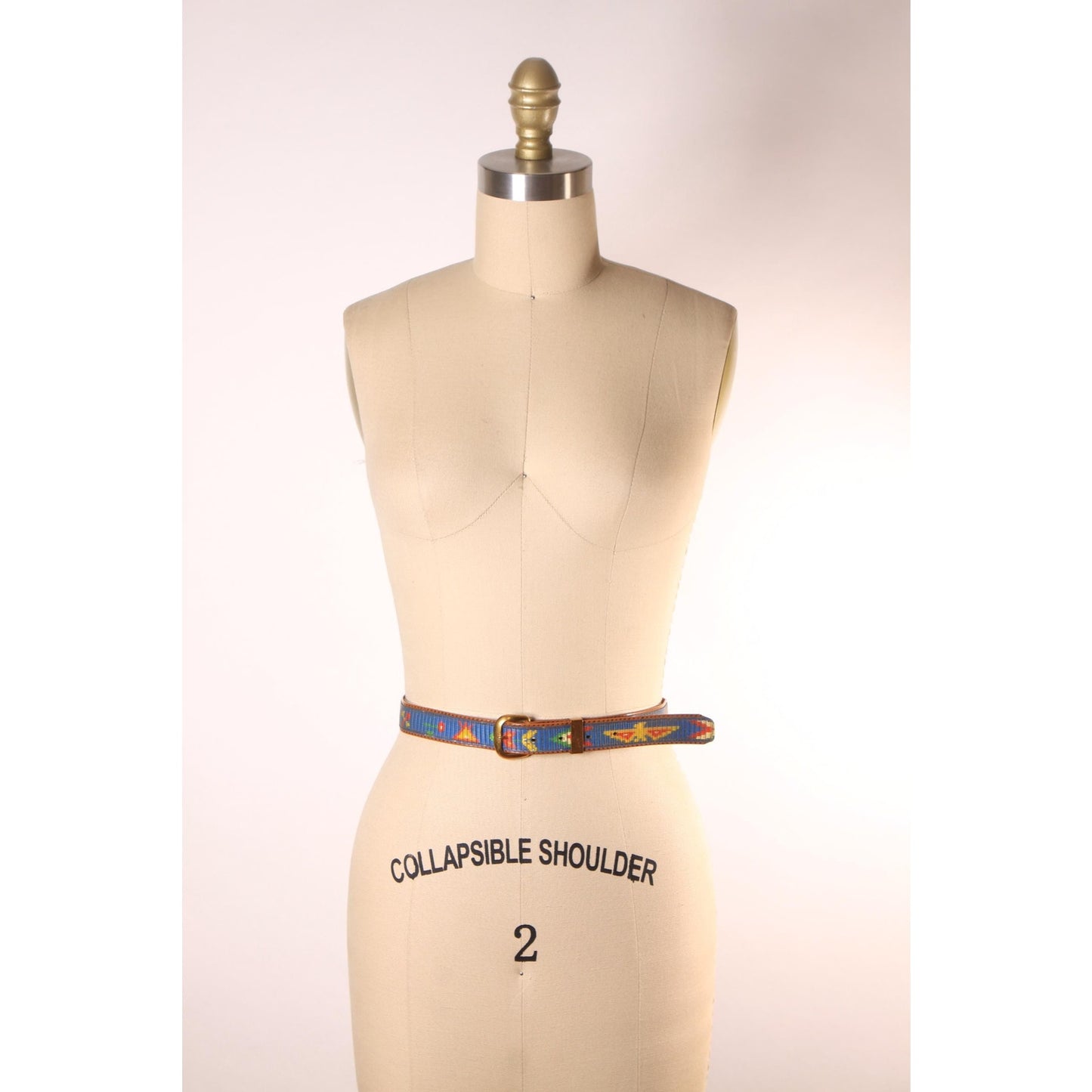 1960s Novelty Plastic Multi-Colored Blue, Red and Yellow Western Native American Belt