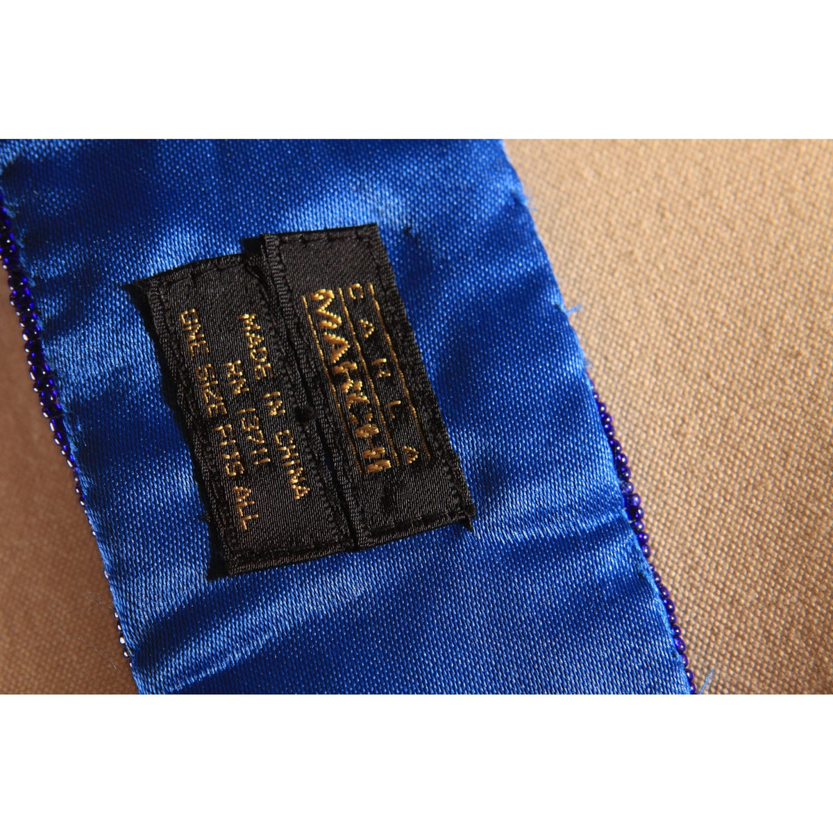 1980s Blue Sequin and Beaded Cummerbund Belt by Carla Marchi