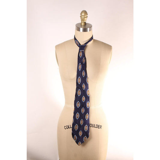 1970s Blue and Pink Pattern Necktie Tie by Artes