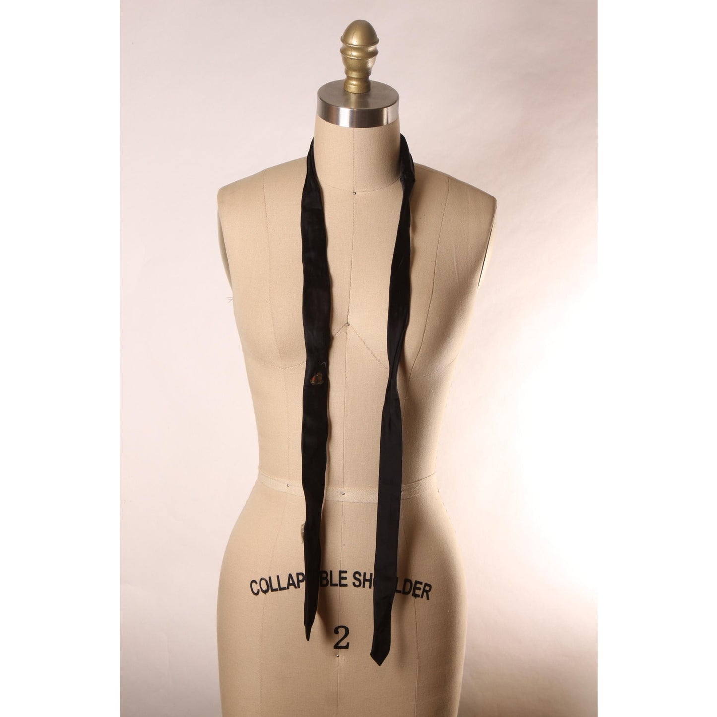 1950s Black Hand Painted Fedora Hat Skinny Necktie Tie by Wedgefield